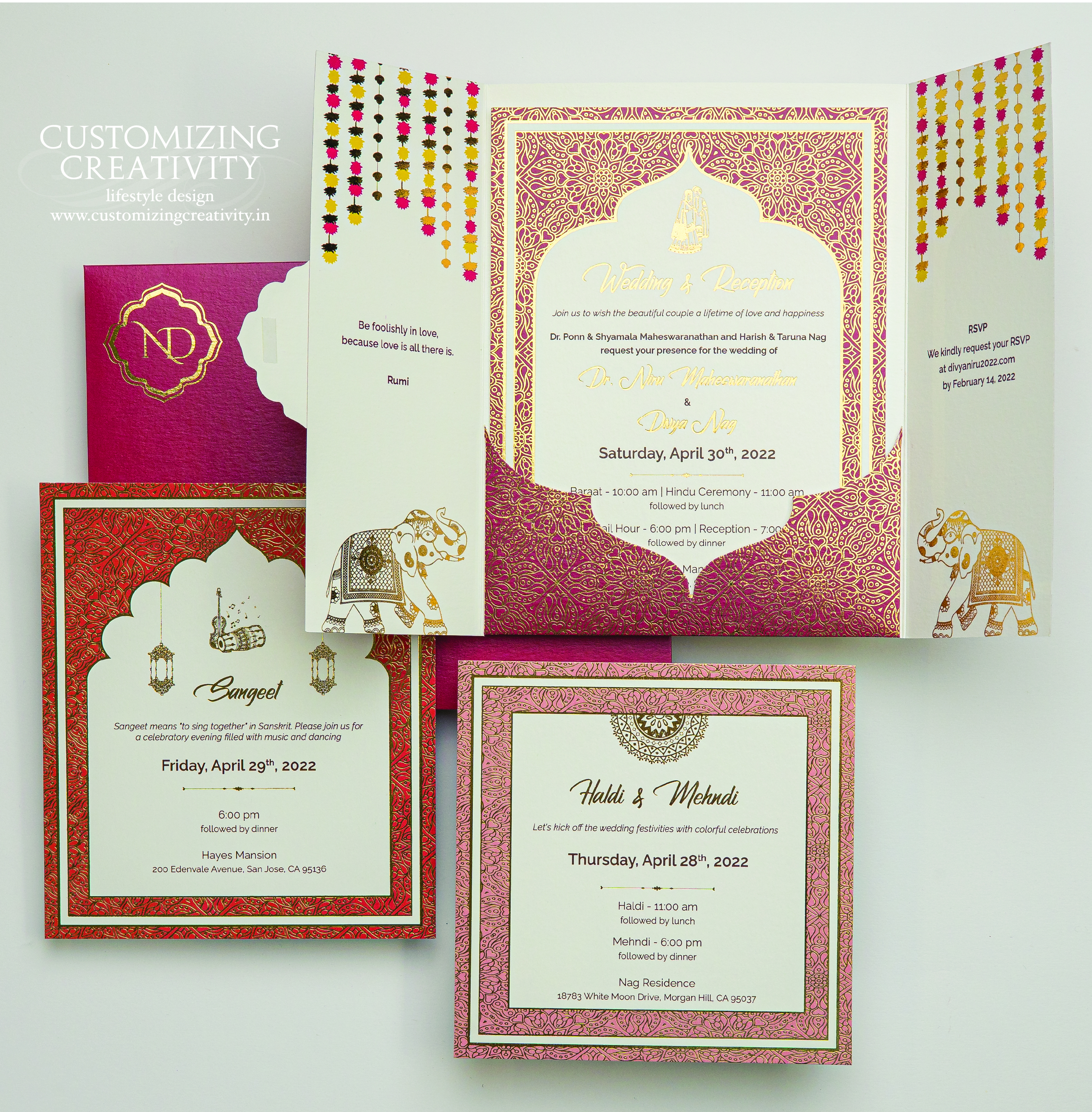 Customized & Unique wedding invitation cards