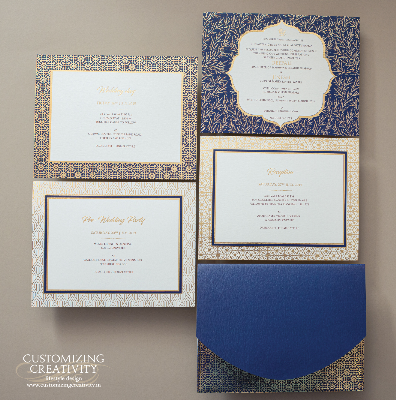 Customized & Unique wedding invitation cards