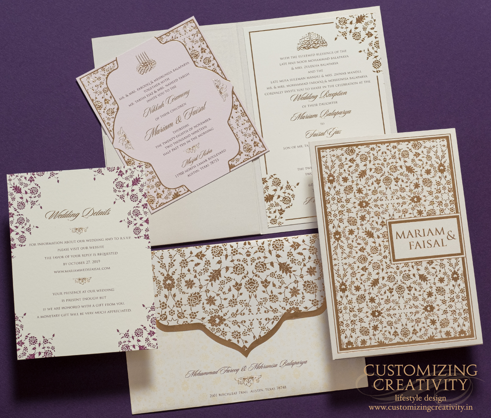 Customized & Unique wedding invitation cards