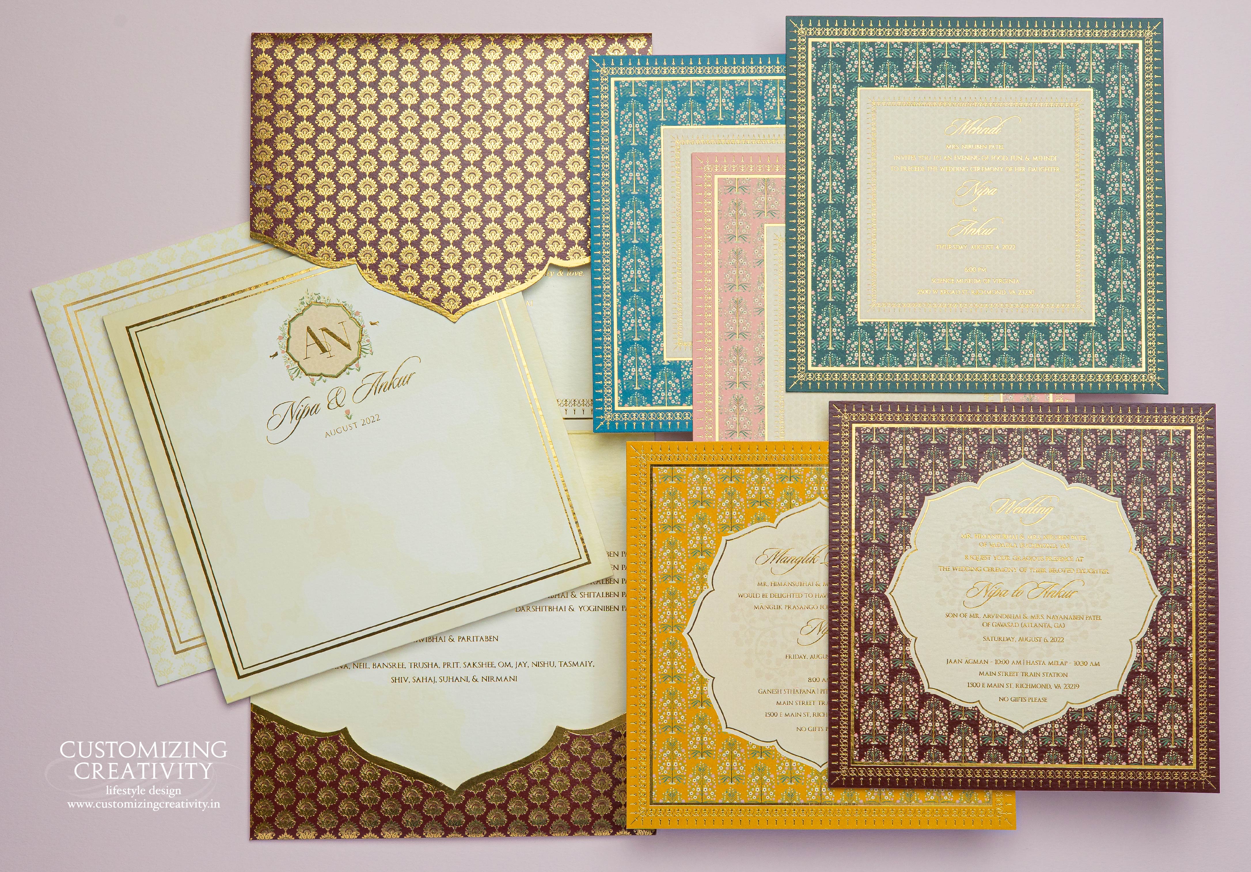 Customized & Unique wedding invitation cards