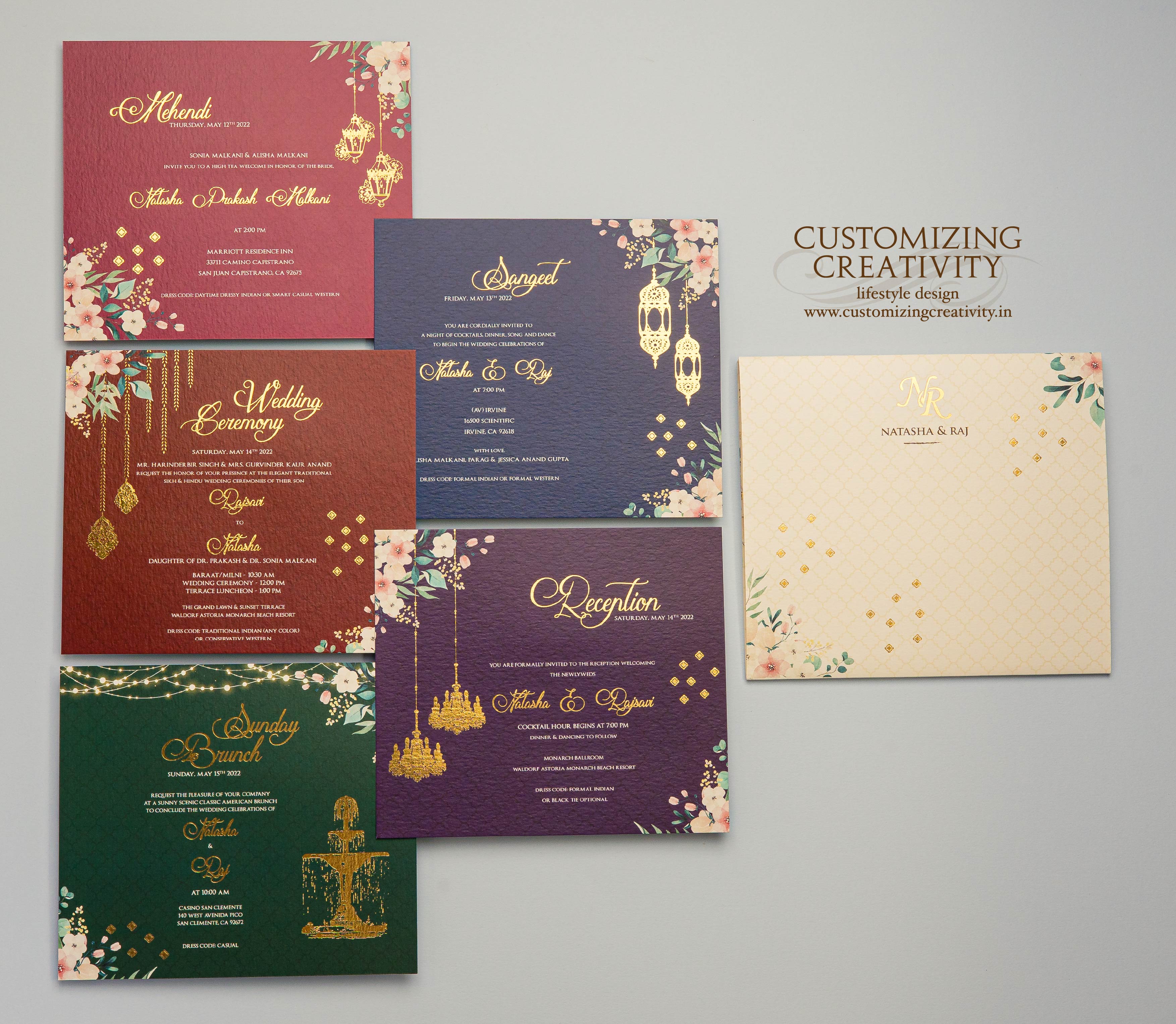 Customized & Unique wedding invitation cards