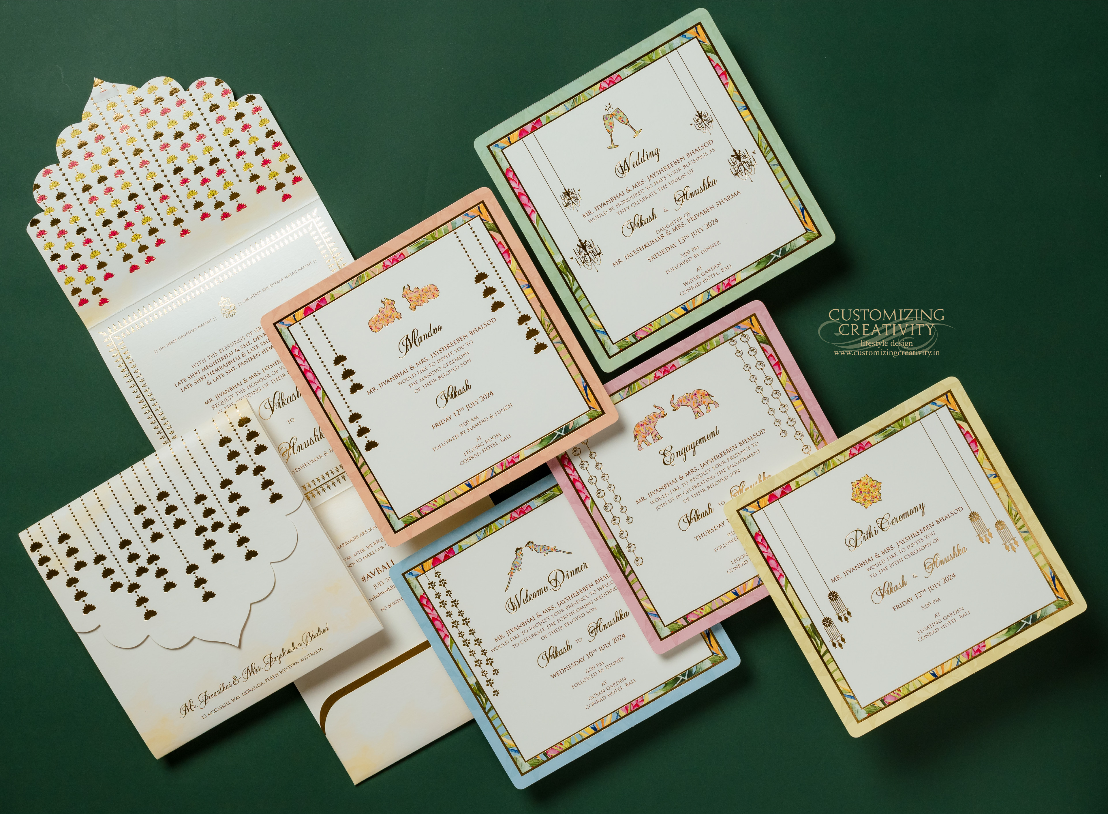 Customized & Unique wedding invitation cards